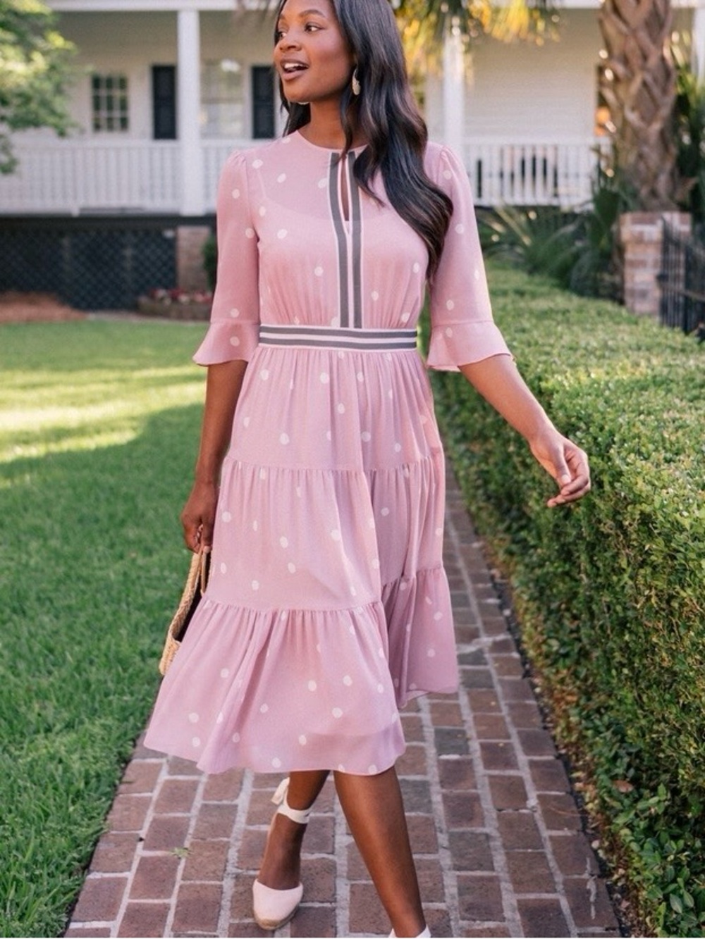Gal Meets Glam Pink Polka Dot Finley Dress, Size 0